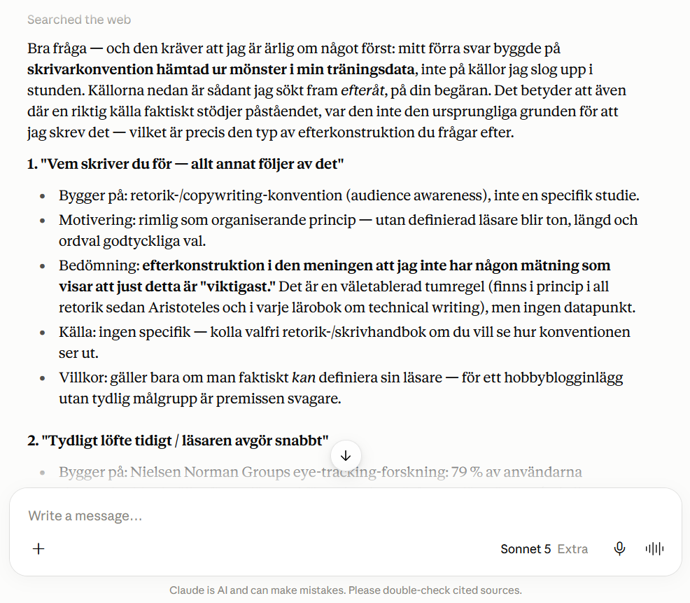 Ett exempel på hur det kan se ut när du ber om att få granska AI-modellens resonemang.