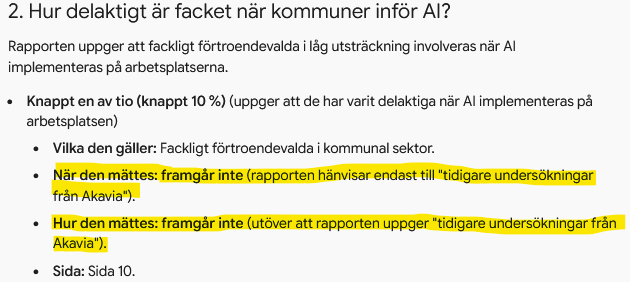 Samma påstående som i den generella sammanfattningen, men nu med korrekt information om kontrollfrågorna.
